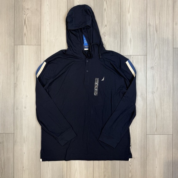 Nautica Other - NWT Nautica Men's XXL Pullover Lightweight Hoodie Shirt Blue Drawstrings